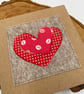Two appliqué red heart design card - Image 3