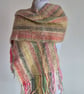 24.Handwoven Shawl. Handspun and Hand Dyed wool . Multicoloured .  - Image 2