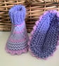 Funky Baby Girl's Designer Hand Knitted Booties  3-6 months size - Image 2