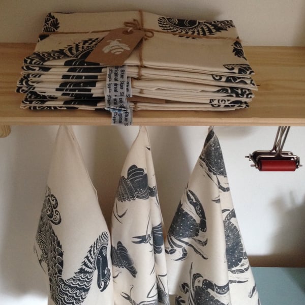 Screen printed Dodo tea towel