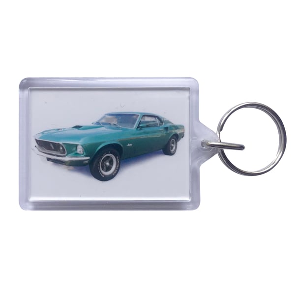 Ford Mustang Fastback 1969 - Keyring with 50x35mm Insert
