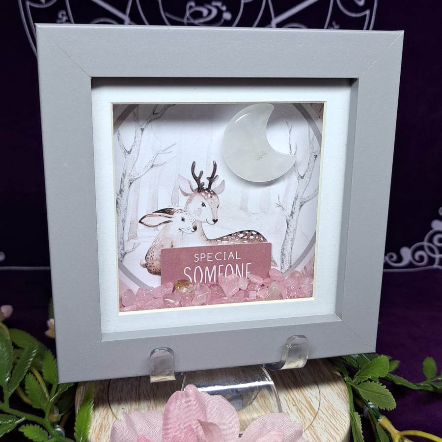 Special someone deer art frame with crystals gift