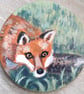Wooden Coaster handpainted with a Red Fox - Image 8