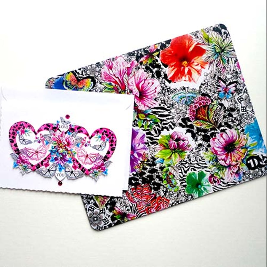Tropical Skin Mouse Mat and Single Card – Valentine's Gift set 