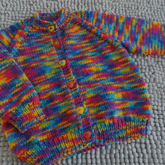 18" Muti Colour Round Neck Baby Cardigan 