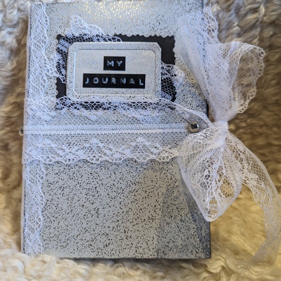 Small silver-tastic journal notebook with coordinating notebook
