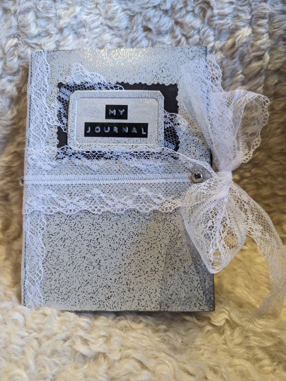 Small silver-tastic journal notebook with coordinating notebook