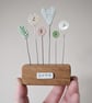 Clay Heart and Flowers in a Button Garden Block 'Love' - Image 3