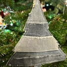 Handmade rustic Christmas tree hanging decoration 