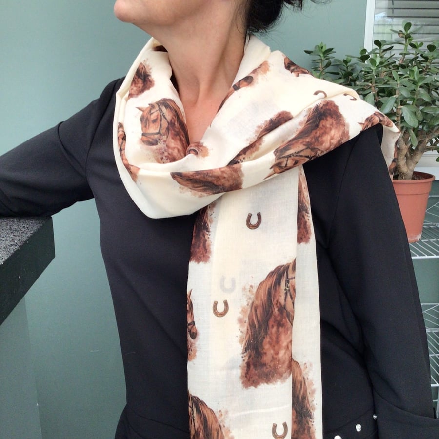 Horse scarf - Ladies Fashion Scarf - Equestrian Gift