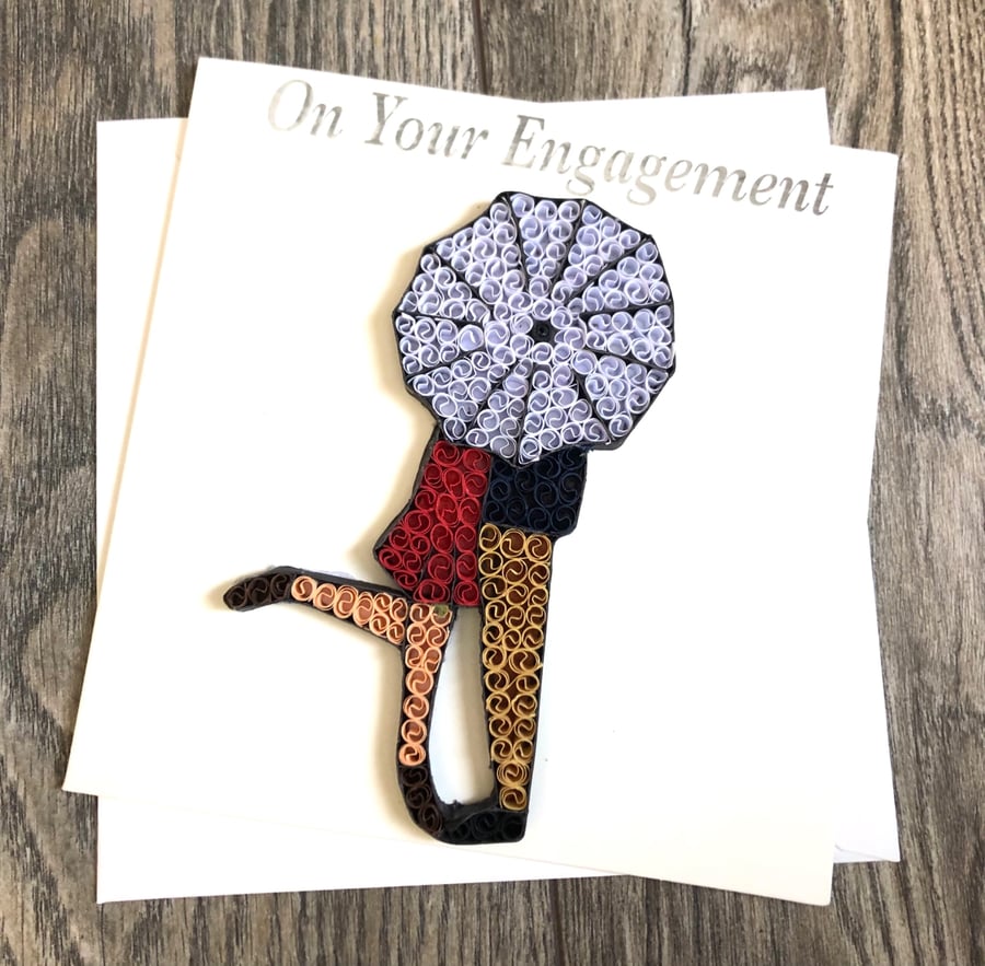 Stunning Handmade Quilled Engagement Card