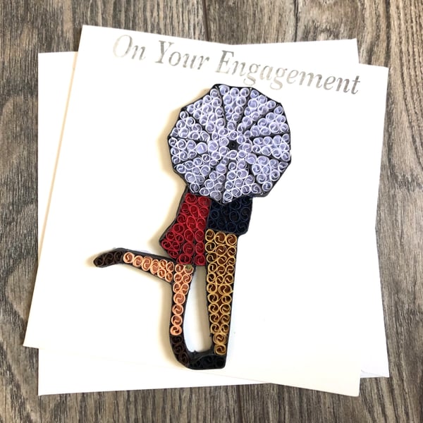 Stunning Handmade Quilled Engagement Card