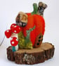 Needle Felted Pumpkin House Ornament, Woodland Fairy Cottage, Autumn Decor  - Image 2