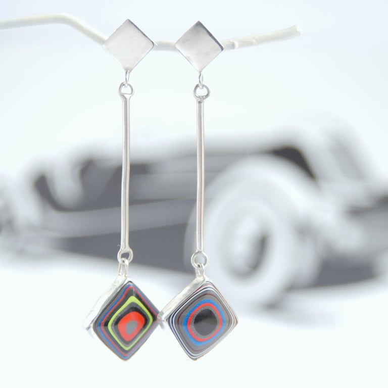 Jeep fordite earrings - extra long drop