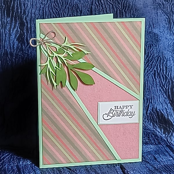 Birthday Card - Split Front Stripe