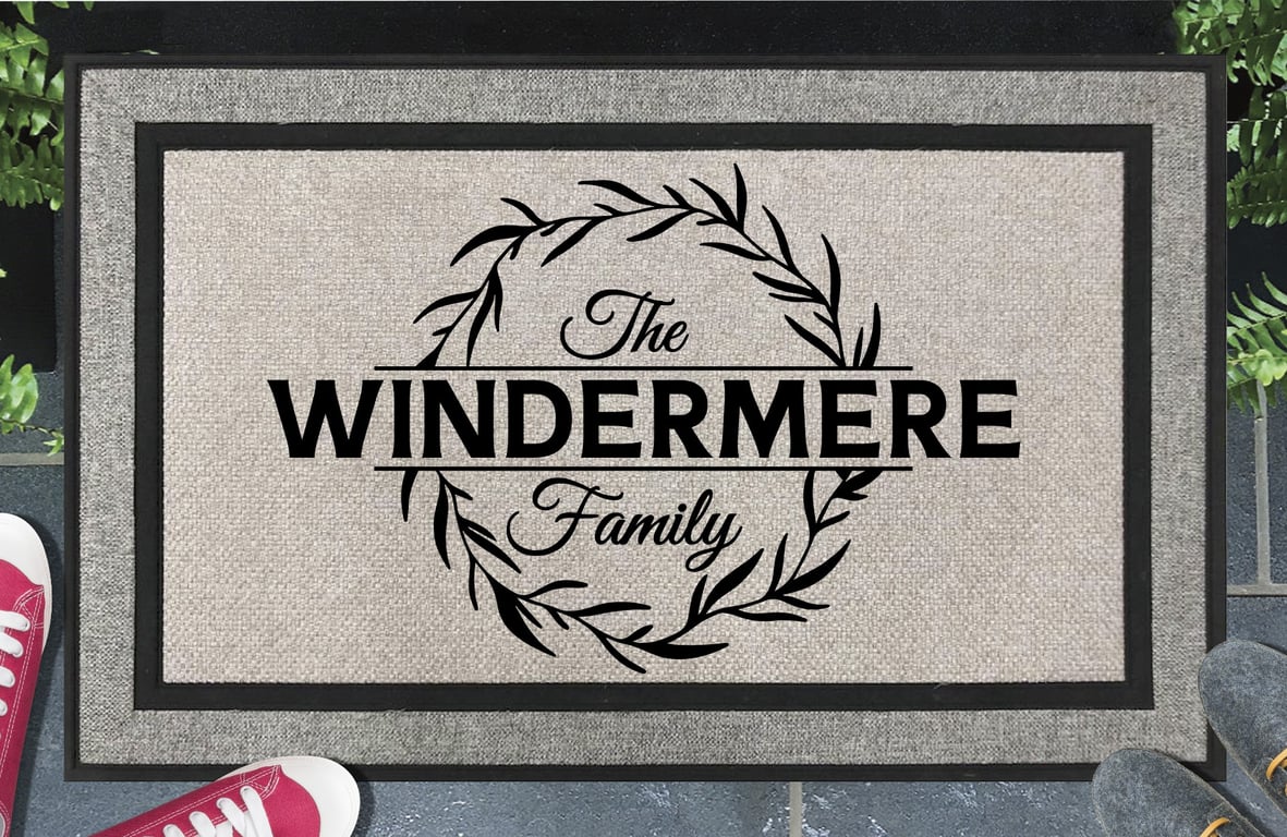Personalised Surname Door Mat - Customised Family Name Doormat - All Weather 