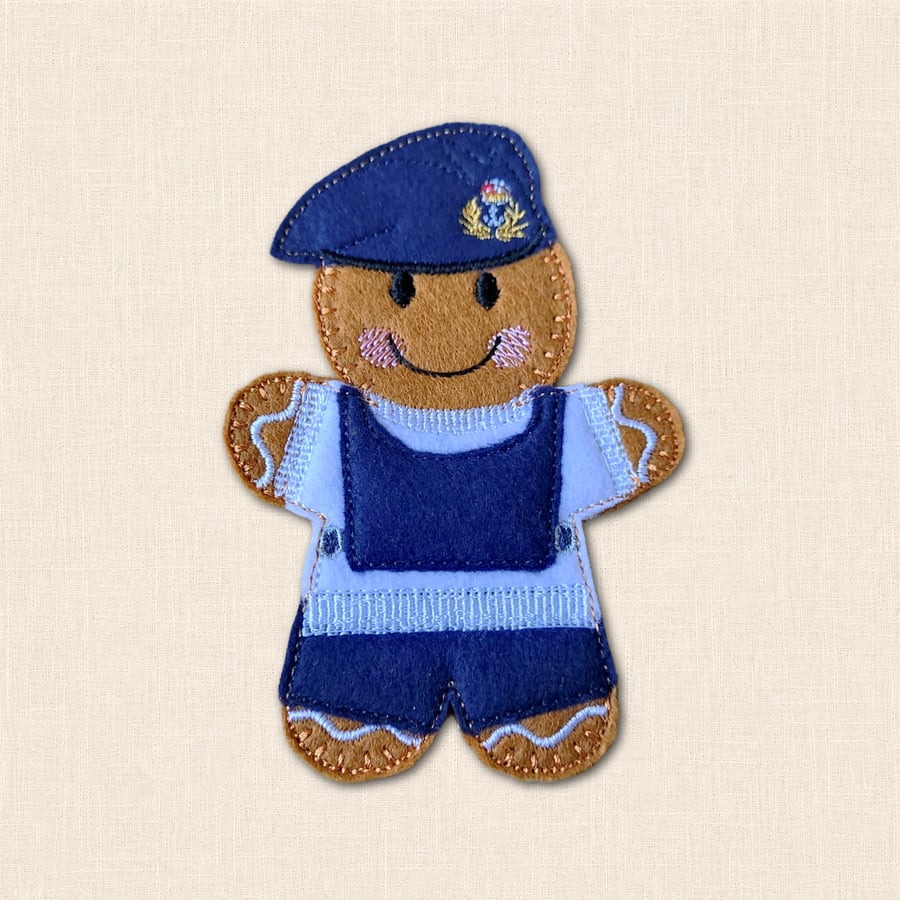 Submariner Gingerbread Decoration - Embroidered Royal Navy Character