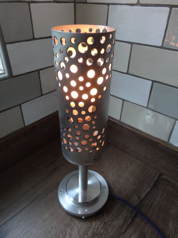 Unique aluminium desk or table lamp colour changing bulb.