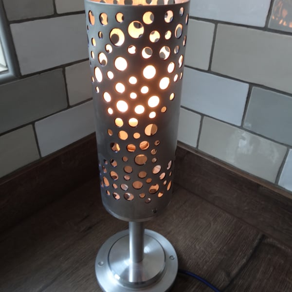 Unique aluminium desk or table lamp colour changing bulb.