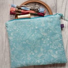 Bird Lace Print Zip Top Storage Bag, Project Bag, Make Up Bag