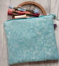 Bird Lace Print Zip Top Storage Bag, Project Bag, Make Up Bag - Image 1