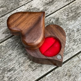 Walnut Heart Ring Box (WBB21)