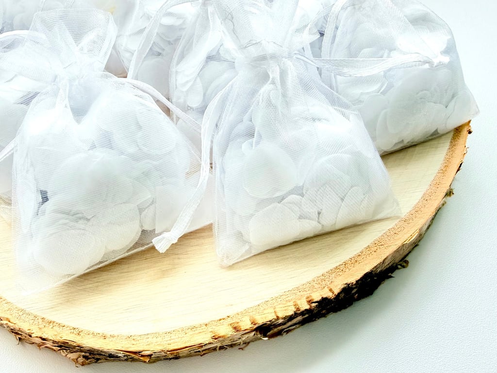 White Biodegradable Heart Confetti Wedding Toss Eco Send Off Bridal Event Decor