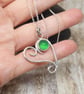 Sterling Silver 925 Unique Heart Pendant With Green Agate - Image 4