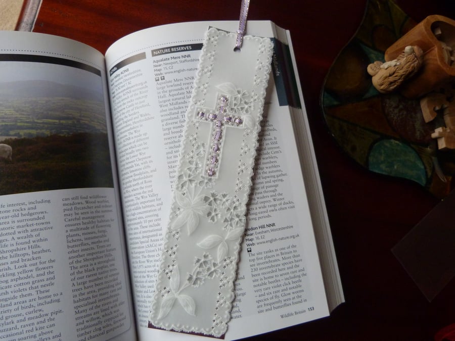 Lilac Religious Bookmark