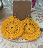 Crochet Mandala Earrings Yellow 
