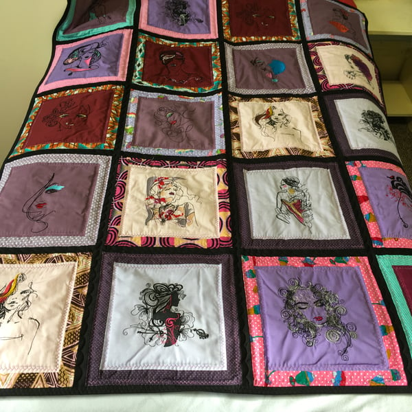 Art Quilt Wall-hanging, Bed Cover, Gift for a Student, Lady or Artist’s New Home