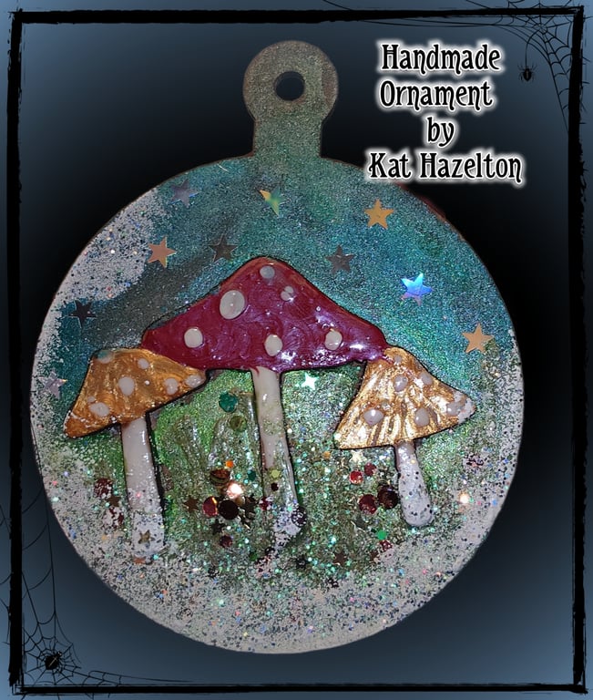 Christmas Toadstool tree ornament by Kat Hazelton.