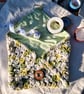 Olive green cotton lined small crochet pouch, Friend birthday or Christmas gift