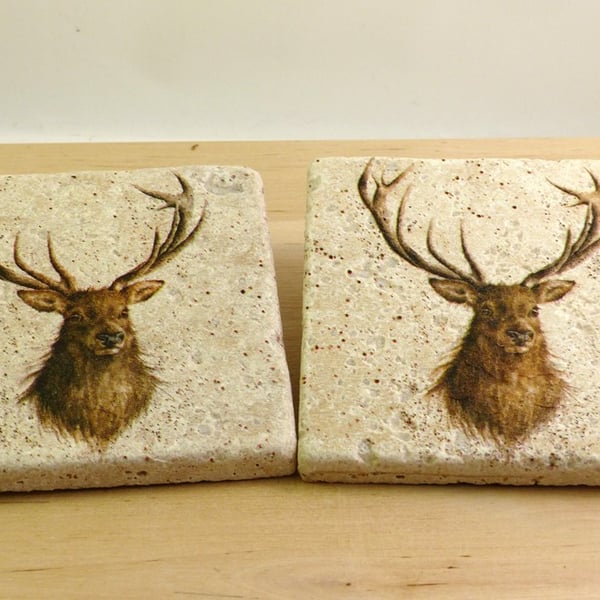 Marble 'Stags' Coasters