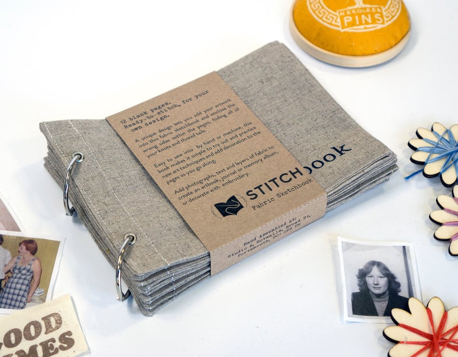 Blank Fabric Sketchbook - Medium Linen