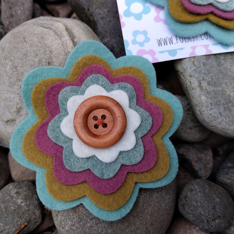 Felt Flower Brooch 