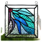 Ribbons Stained Glass Suncatcher Handmade 012 Bordered