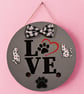 Cat LOVE Hanging Sign - Handmade Wooden Wall Plaque for Cat Lovers