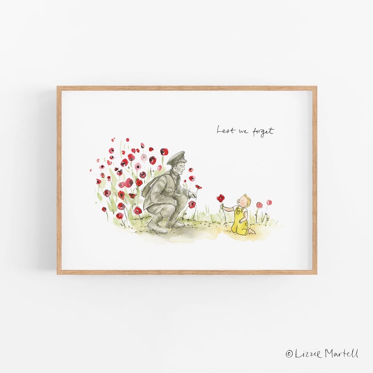 Lest we forget - Remembrance Day A5 Art Print