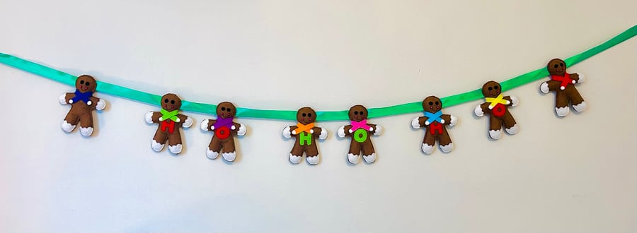 Hand Stitched Ho Ho Ho Bunting