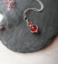 Sterling silver and carnelian pendant, July birthstone necklace in silver - Image 6
