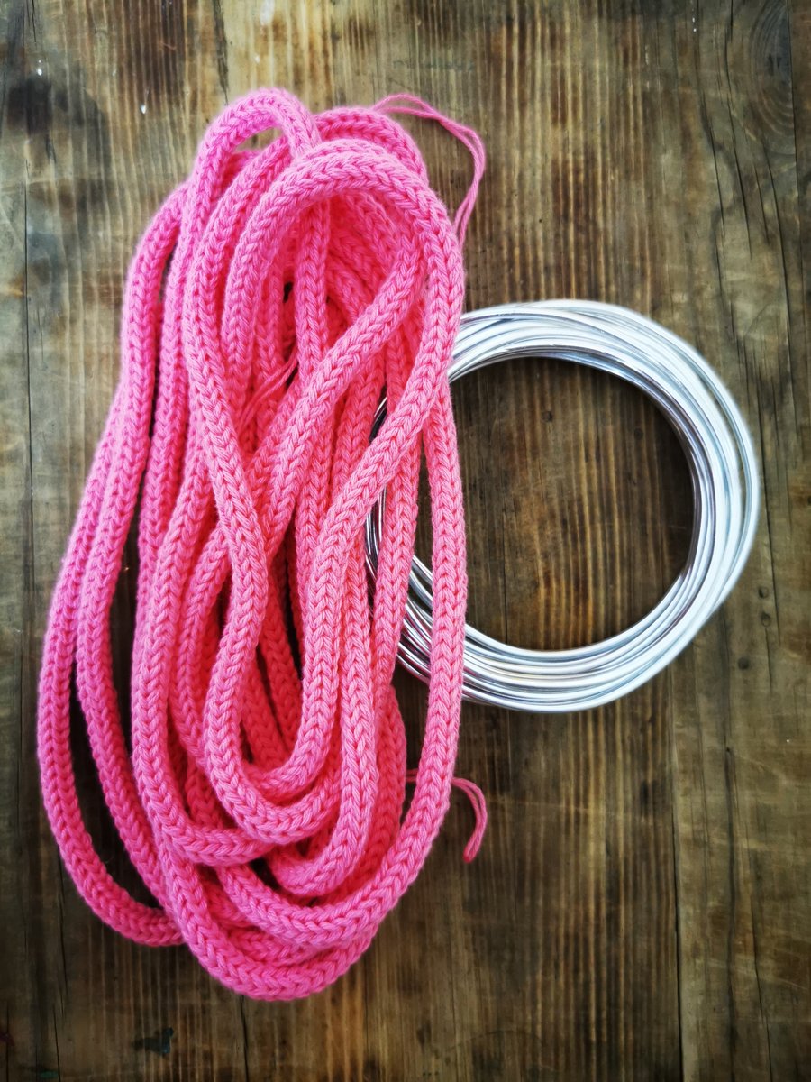 Cotton iCord knitted yarn for craft, wire art