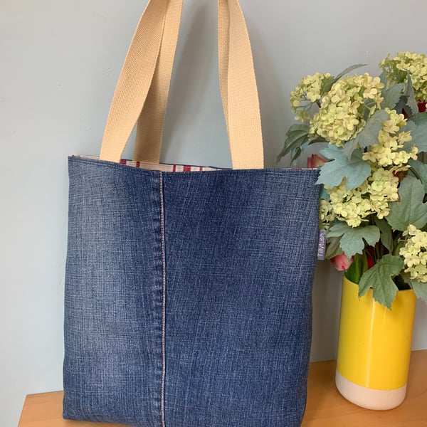 Upcycled Denim, Reversible Tote Bag