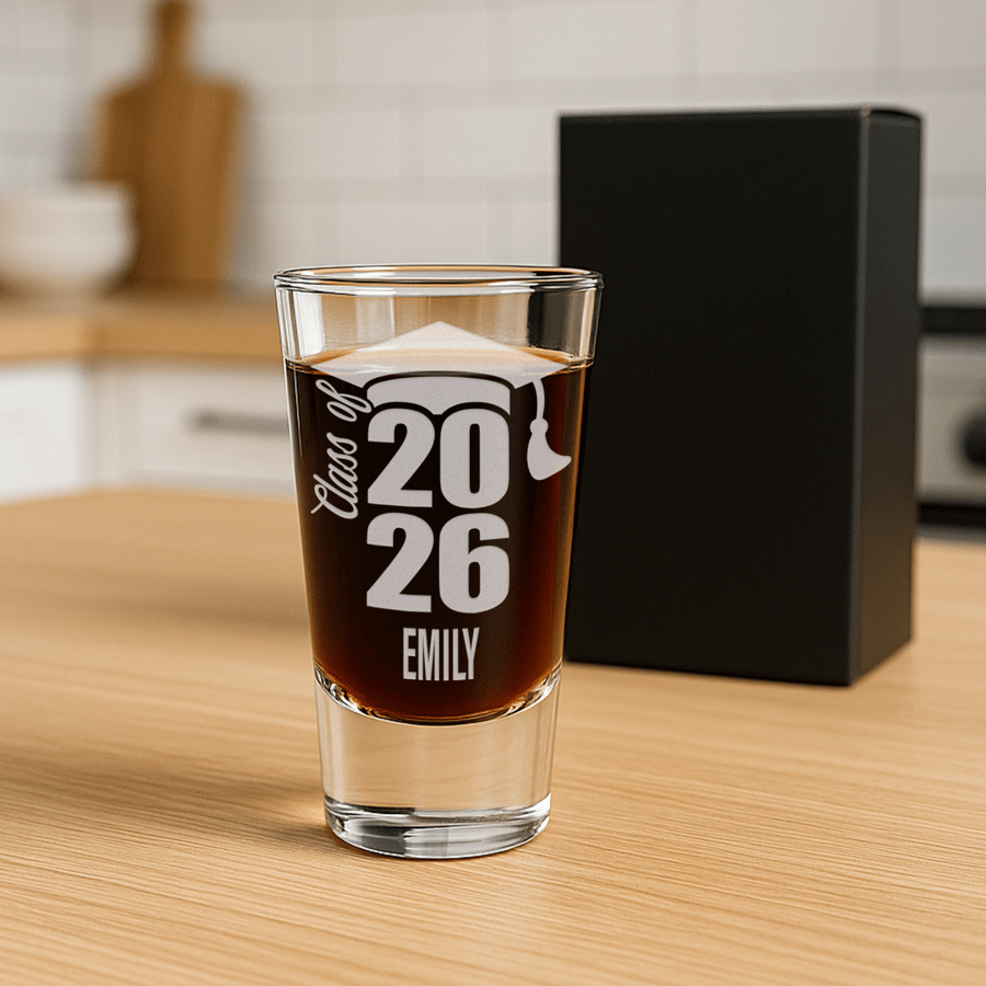 Personalised Graduation Shot Glass - Class Of - Gift for Graduates