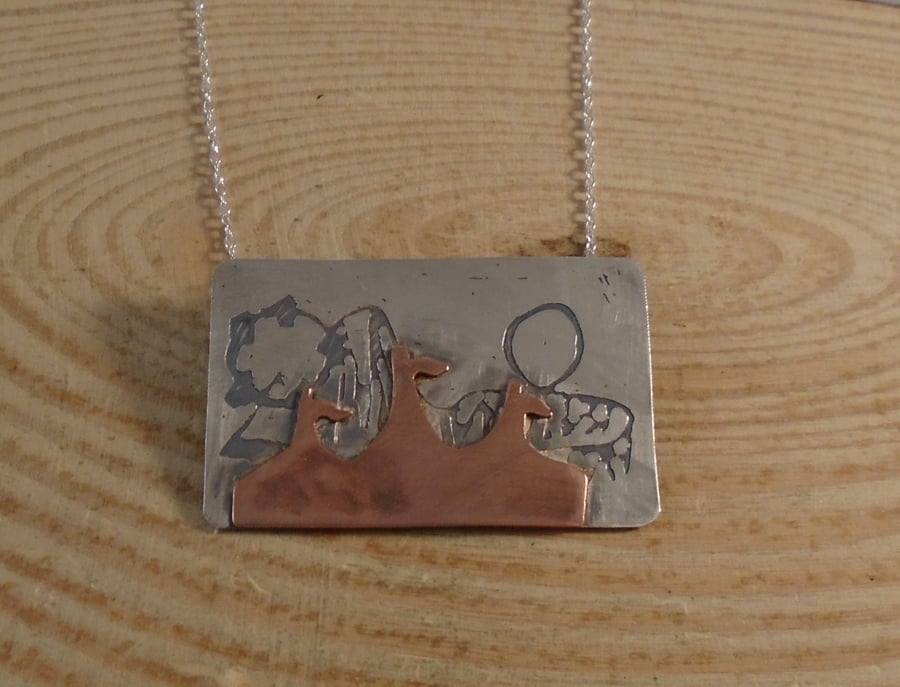 Sterling Silver and Copper Fairground Necklace