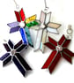 Cross Purple Suncatcher Stained Glass Handmade Crystal 061 - Image 6