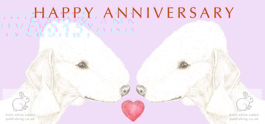 Bedlington Nose to Nose -  Anniversary Card