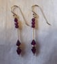 Rhodolite Garnet & Sterling Silver Earrings - Capricorn & January Birthstone