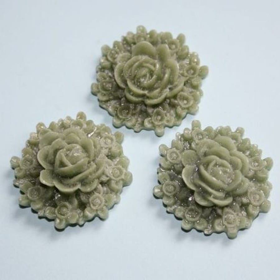 Resin flower cabochon 1pc