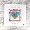 Birthday Card with Detachable Glass Meadow Heart